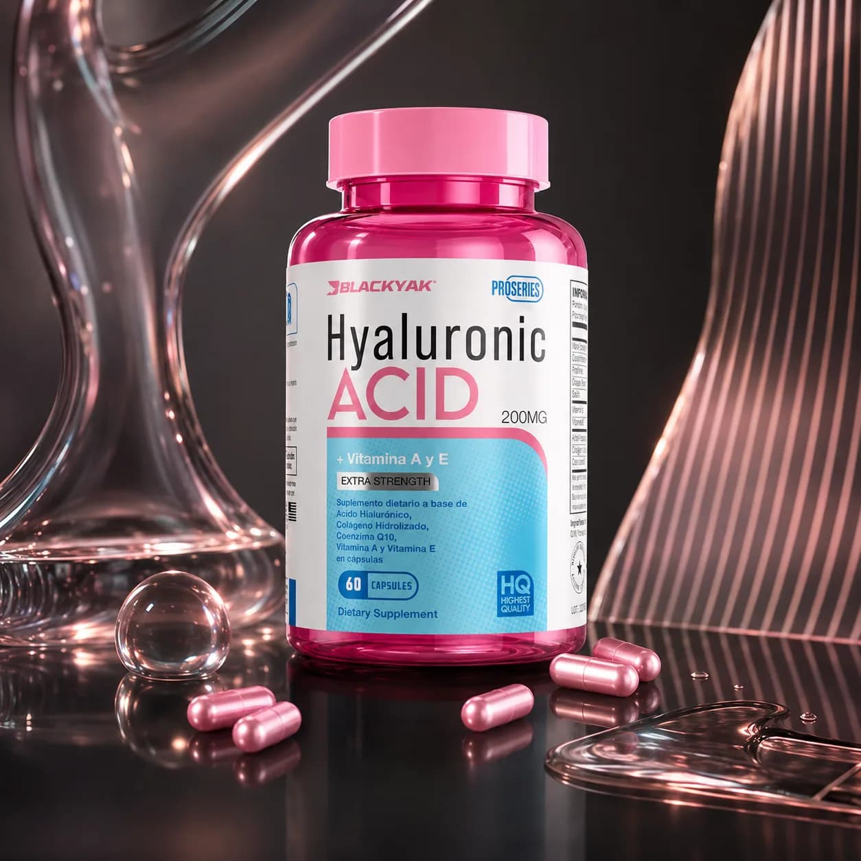 Ácido Hialurónico 200mg + Colágeno + Vitamina A/E + CoQ10